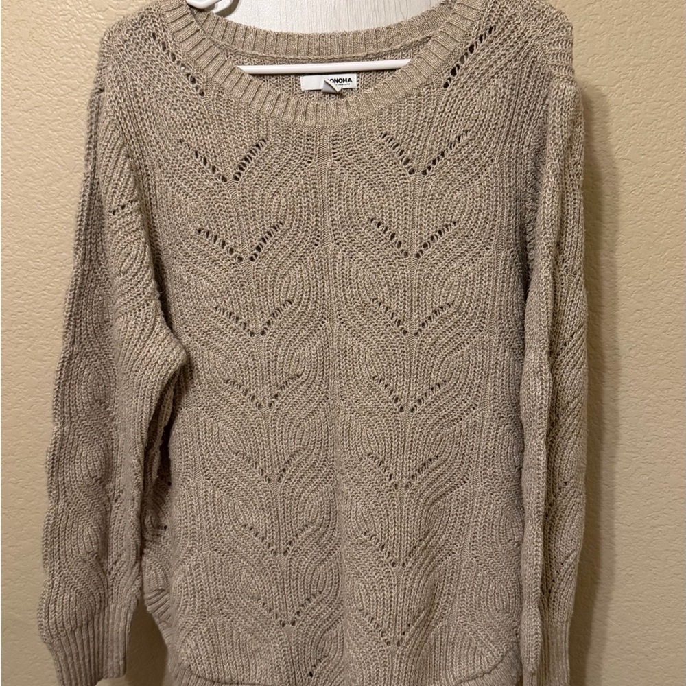 Sonoma Beige Women's Crew Neck Sweater